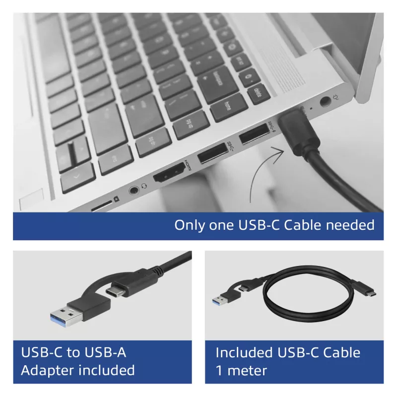 Stacja dokująca ACT USB-C 4K, dla 2 monitorów HDMI lub DisplayPort, DisplayLink