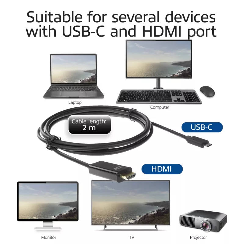 Kabel USB-C do HDMI ACT AC7315 2 metry