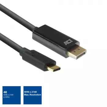 Kabel USB-C na DisplayPort ACT AC7325 2 metry