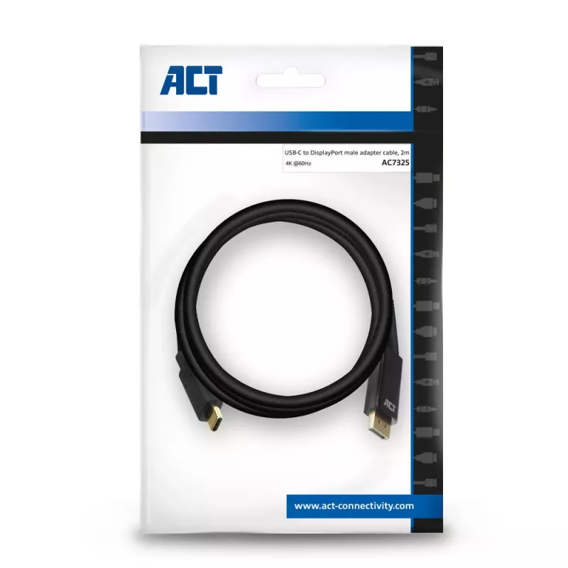Kabel USB-C na DisplayPort ACT AC7325 2 metry