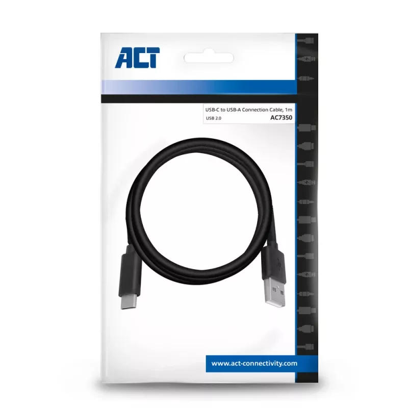 Kabel ACT USB 2.0 USB-A do USB-C 1 metr AC7350
