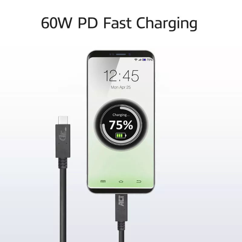 Kabel ACT USB 3.0 USB-C USB-IF certyfikowany 2 metry 5 Gbit/s
