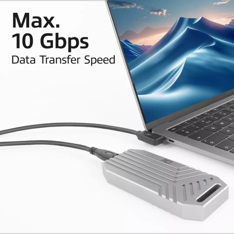 ACT USB 3.0 kątowy kabel USB-C 2 metry 5 Gbit/s Czarny