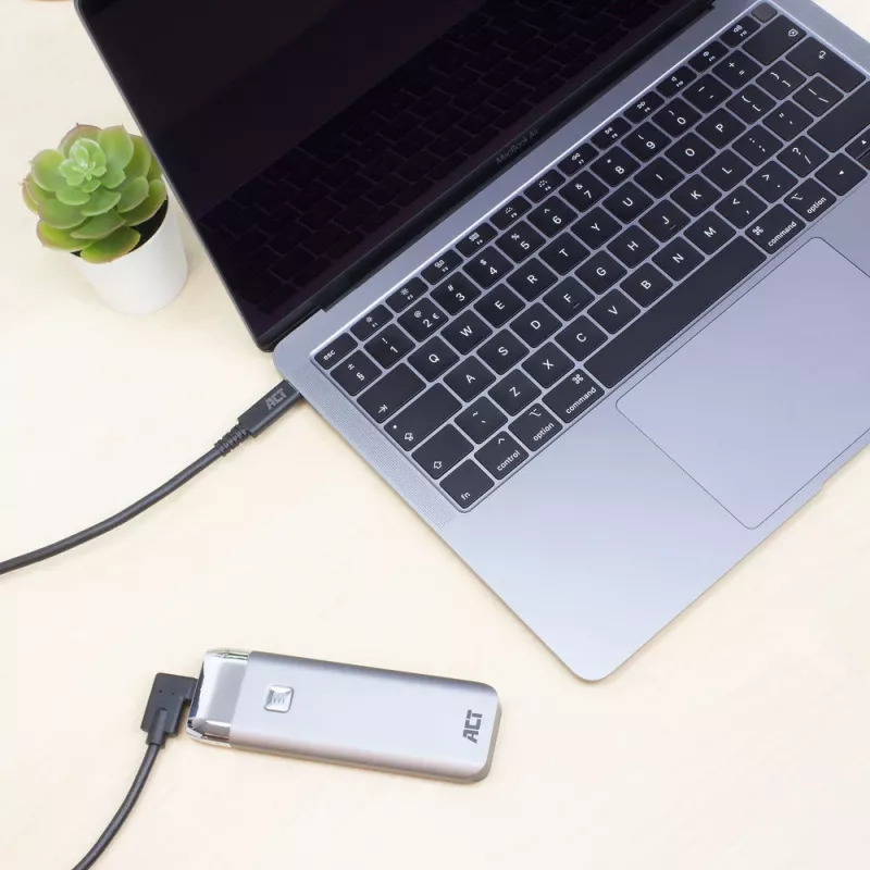 ACT USB 3.0 kątowy kabel USB-C 2 metry 5 Gbit/s Czarny
