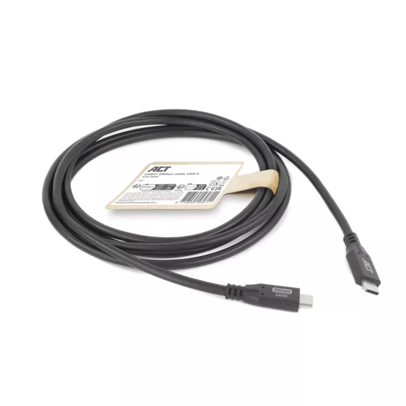 ACT USB4 20Gbps 240W USB Type-C kabel 0.5m Czarny