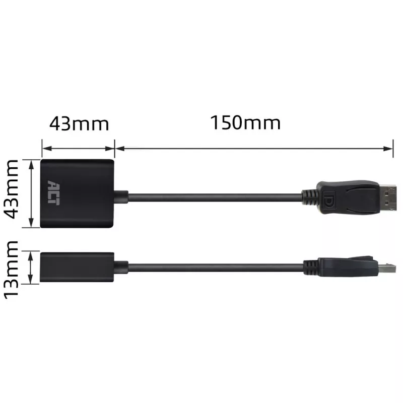 Adapter ACT DisplayPort męski na DVI żeński 0,15m AC7510
