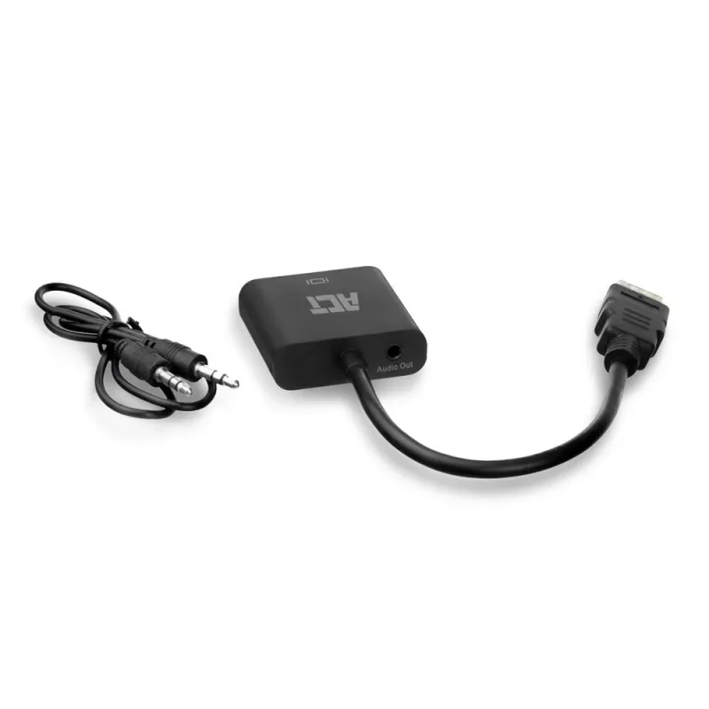 ACT 0.15 metra, przejściówka HDMI-A męski na VGA żeński, z audio