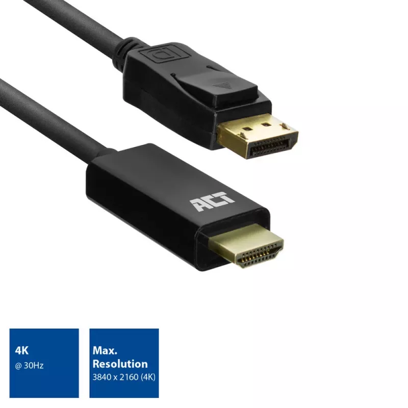 adapter kablowya DisplayPort na HDMI ACT AC7550 1,8 m