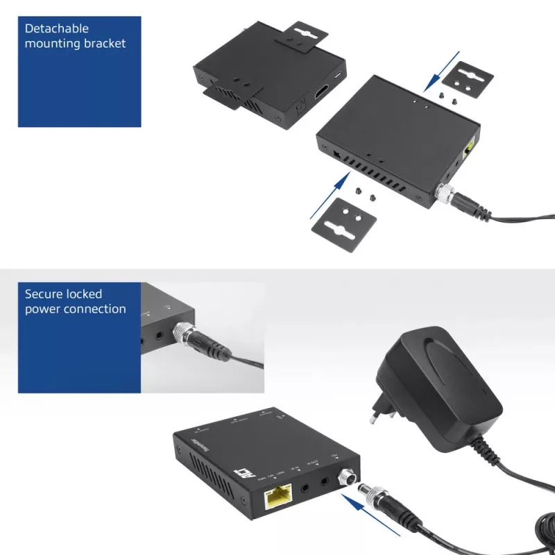 Zestaw nadajnik i odbiornik AV ACT 4K HDMI 2.0 Extender przez CAT6 UTP z obsługą IR, 60 m