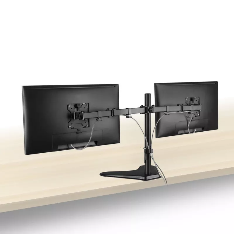 ACT Wolnostojący podwójny uchwyt do monitora AC8320 Maks. waga 16 kg Min. ekran 33 cm Maks. ekran 81,3 cm