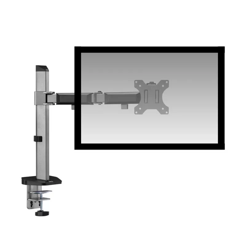 Uchwyt biurkowy ACT na jeden monitor, srebrny, zacisk/przelotowy, 9 kg, 17-32 cale