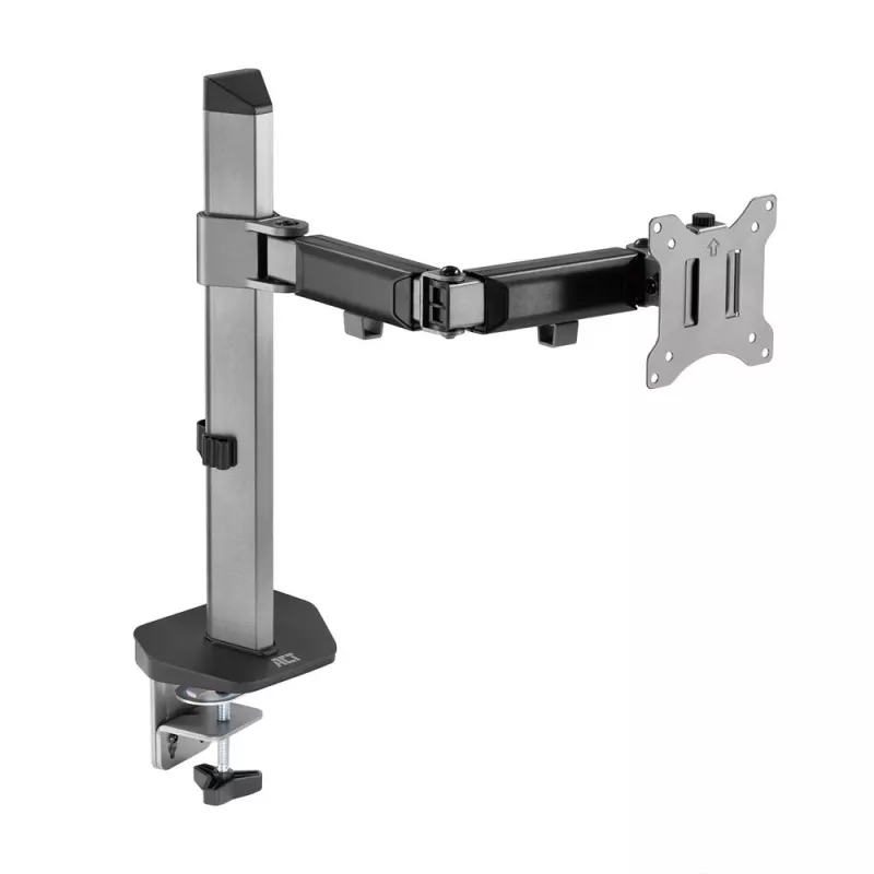 Uchwyt biurkowy ACT na jeden monitor, srebrny, zacisk/przelotowy, 9 kg, 17-32 cale