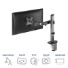 Uchwyt biurkowy ACT na jeden monitor, srebrny, zacisk/przelotowy, 9 kg, 17-32 cale