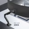 Uchwyt do monitora ACT 49 cali, biurowy, premium, sprężyna gazowa, 1 monitor, zacisk/przelotka, 20 kg
