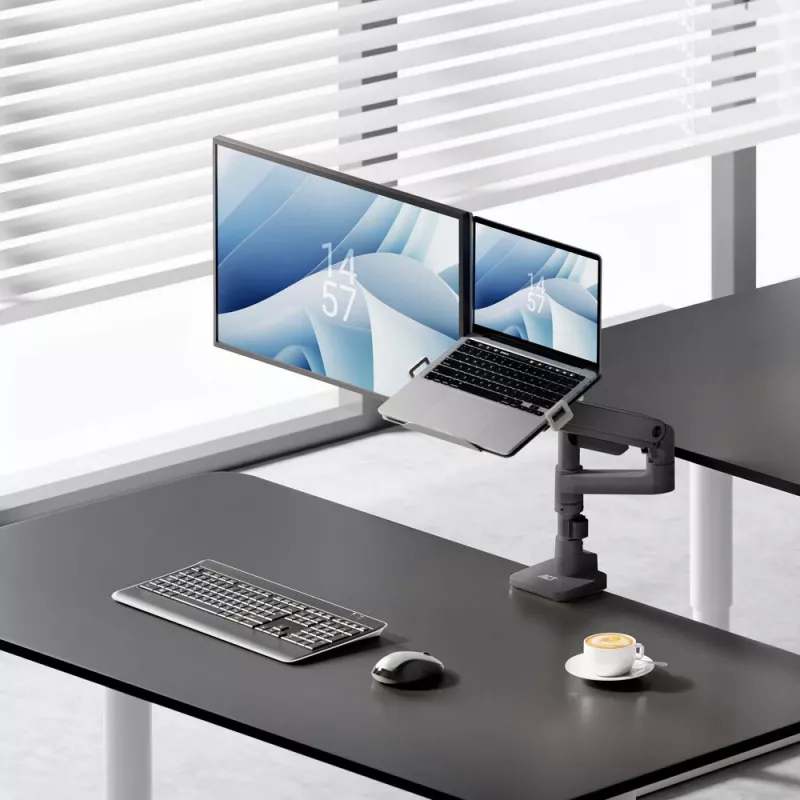 Laptop & monitor arm ACT AC8341 gas spring Czarny 49 inch