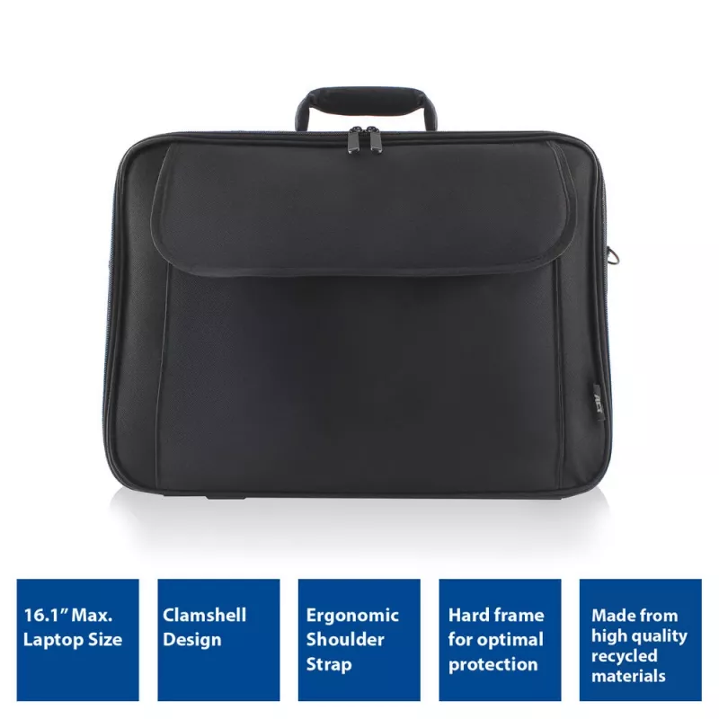 Torba na ramię ACT Office do laptopów do 16,1 inch, wykonana z butelek PET z recyklingu
