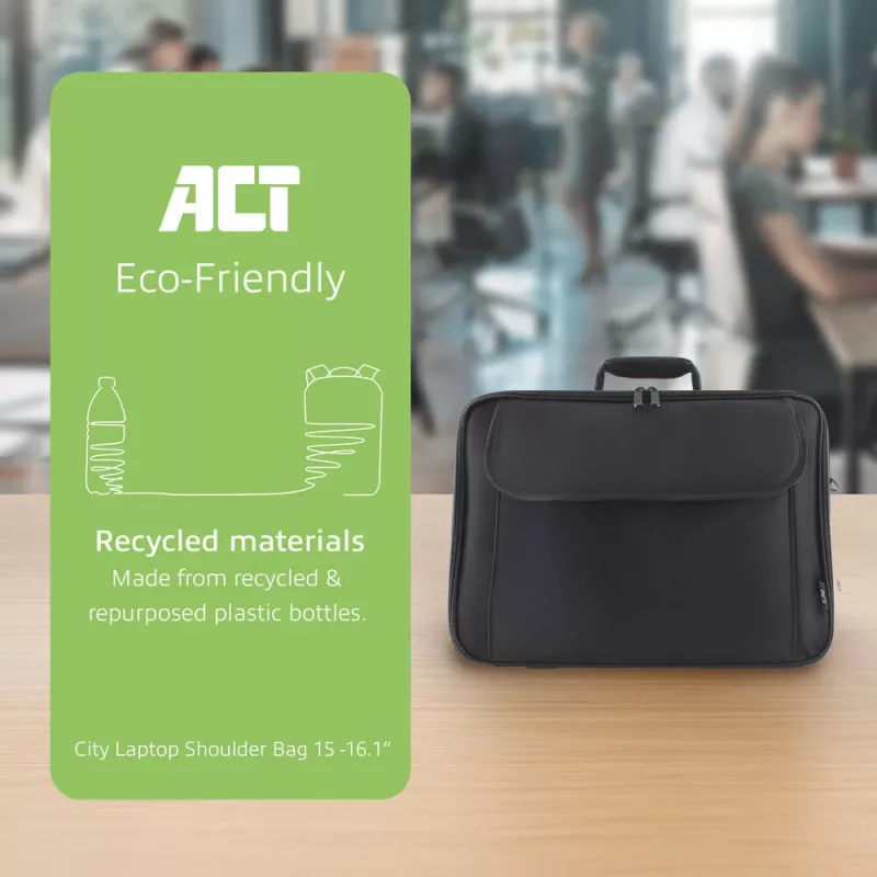Torba na ramię ACT Office do laptopów do 16,1 inch, wykonana z butelek PET z recyklingu