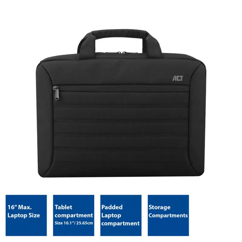 ACT Urban torba na ramię do laptopów do 16 inch, wykonana z butelek plastikowych z recyklingu