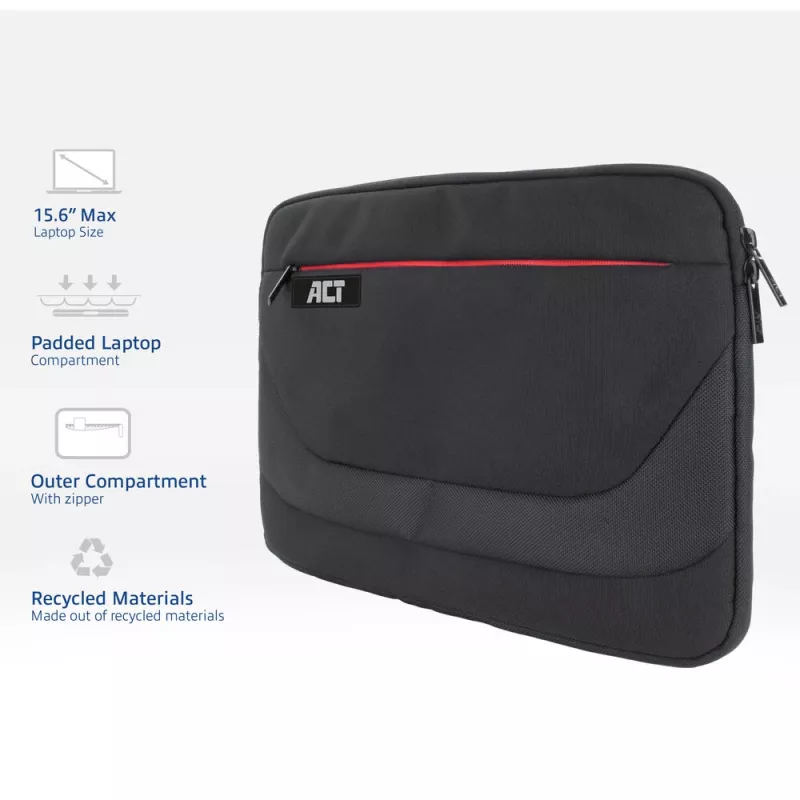 Pokrowiec ACT Suburb Laptop Sleeve 15.6 cala z recyklingowanych plastikowych butelek
