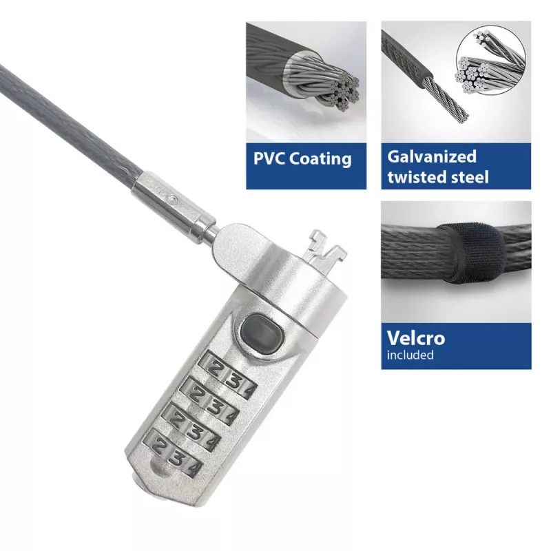 ACT Nano Laptop Lock z zamkiem szyfrowym, kabel 2 m