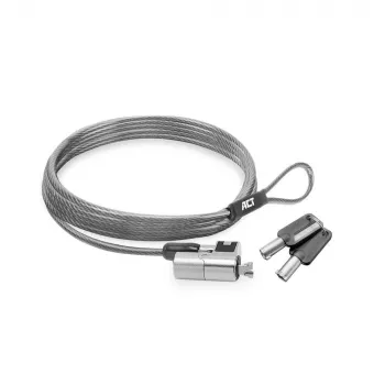 Blokada laptopa ACT AC9030 Metaliczna Okrągły klucz Kabel 2 m