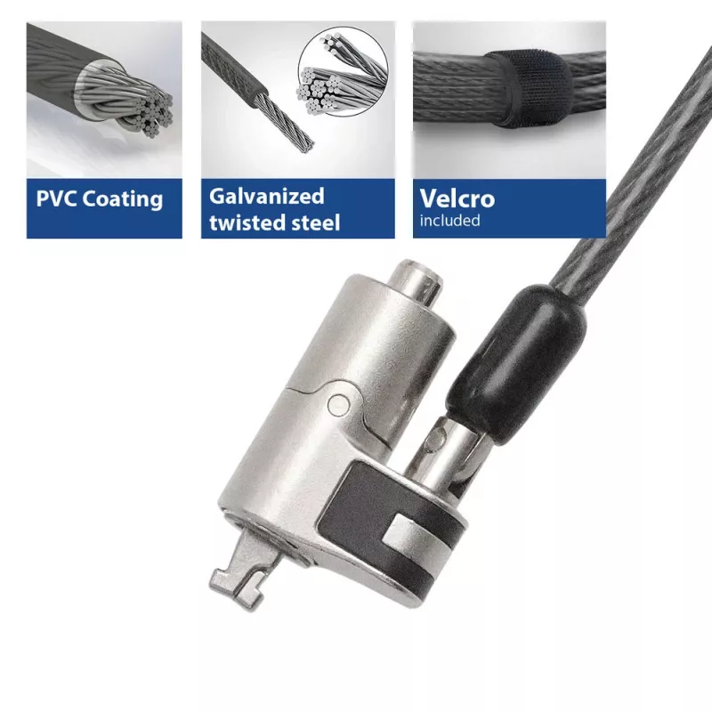 Blokada laptopa ACT AC9030 Metaliczna Okrągły klucz Kabel 2 m