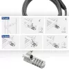 ACT Wedge Laptop Lock z zamkiem szyfrowym, metaliczny, kabel 2 m