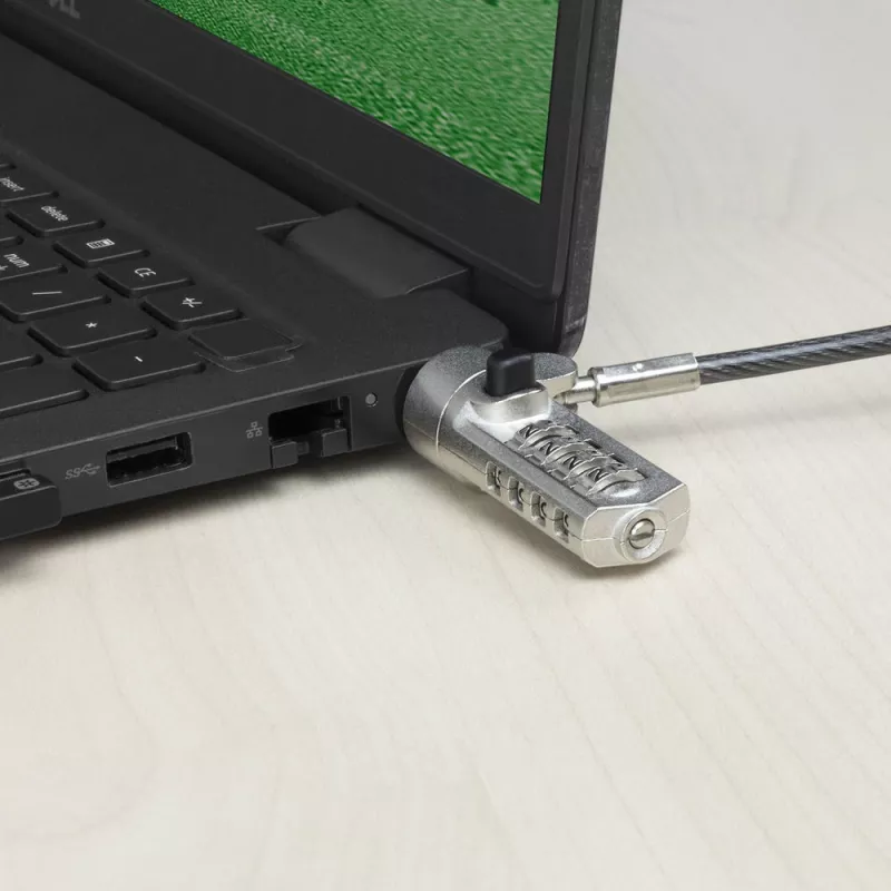 ACT Wedge Laptop Lock z zamkiem szyfrowym, metaliczny, kabel 2 m