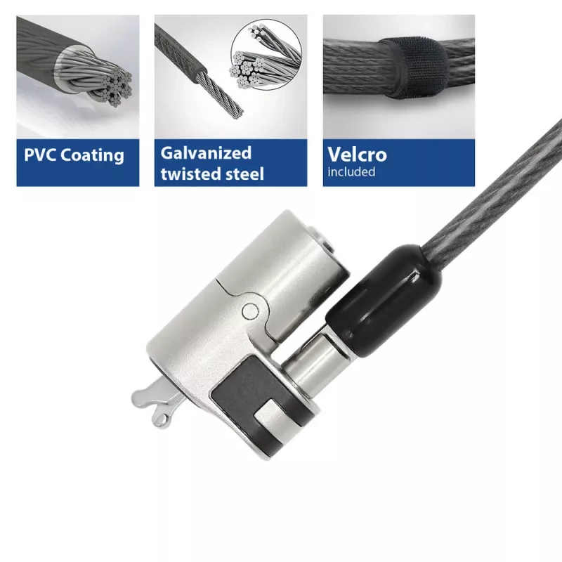 ACT Wedge Laptop Lock z kluczami, metaliczny, kabel 2 m