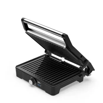 Grill kontaktowy AENO EG2 — 2000 W, prostokątny, stal nierdzewna/czarny, 345×327 mm