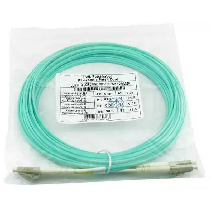 Kabel światłowodowy BlueOptics AJ839A 50 m LC OM3 Aqua