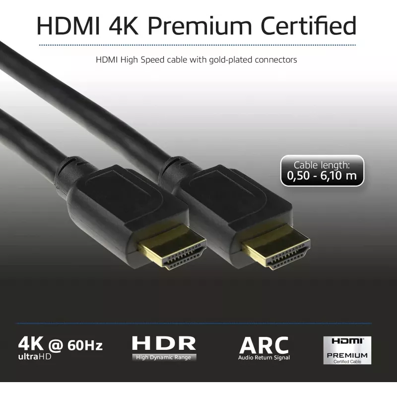 Kabel ACT 3 metry HDMI High Speed premium certified v2.0 HDMI-A męski - HDMI-A męski
