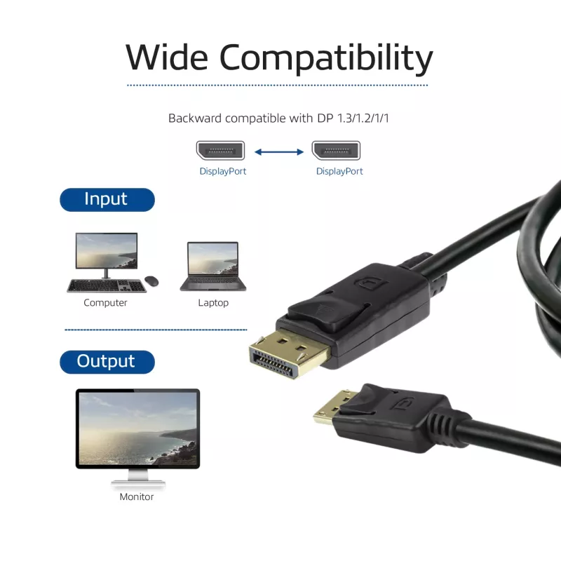 Kabel ACT 1 metr DisplayPort 1.4 8K męski - męski
