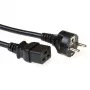 ACT Powercord przewód zasilający wtyk męski CEE 7/7 (prosty) - C19 czarny 1,5 m