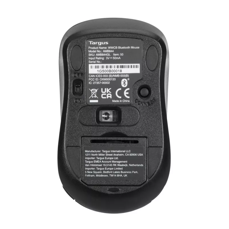 Targus AMB844GL mysz biurowa symetryczna Bluetooth optyczna 1000 DPI