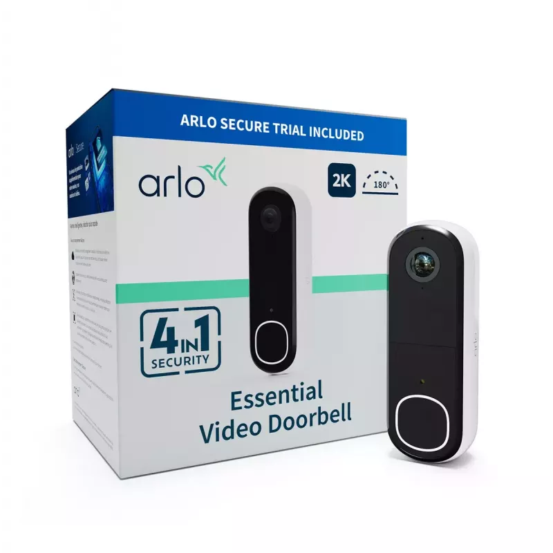 Wideodomofon Arlo Essential 2K Biały 1944p 180° Pole Widzenia