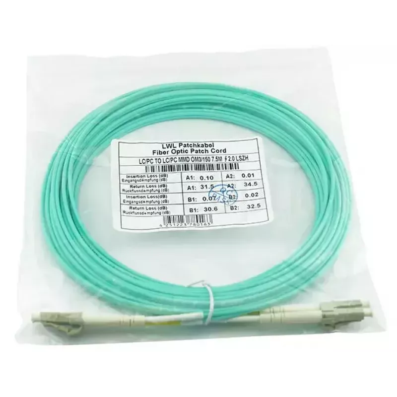 Kabel światłowodowy BlueOptics BK842A 30 m LC OM3 Aqua