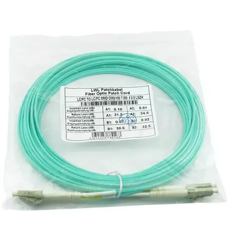 Kabel światłowodowy BlueOptics BK843A-BO 50m LC OM3 Aqua