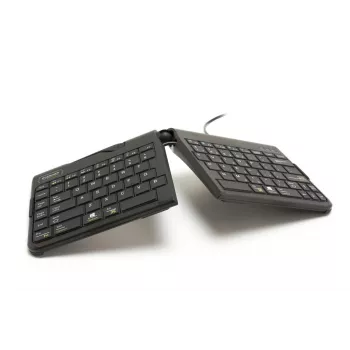 BakkerElkhuizen Goldtouch Travel Go2 Wired DE Qwertz, Mini, Przewodowa, USB, Przełącznik nożycowy, QWERTZ, Czarny