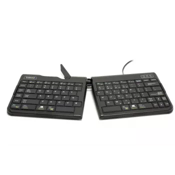 BakkerElkhuizen Goldtouch Travel Go2 Wired DE Qwertz, Mini, Przewodowa, USB, Przełącznik nożycowy, QWERTZ, Czarny
