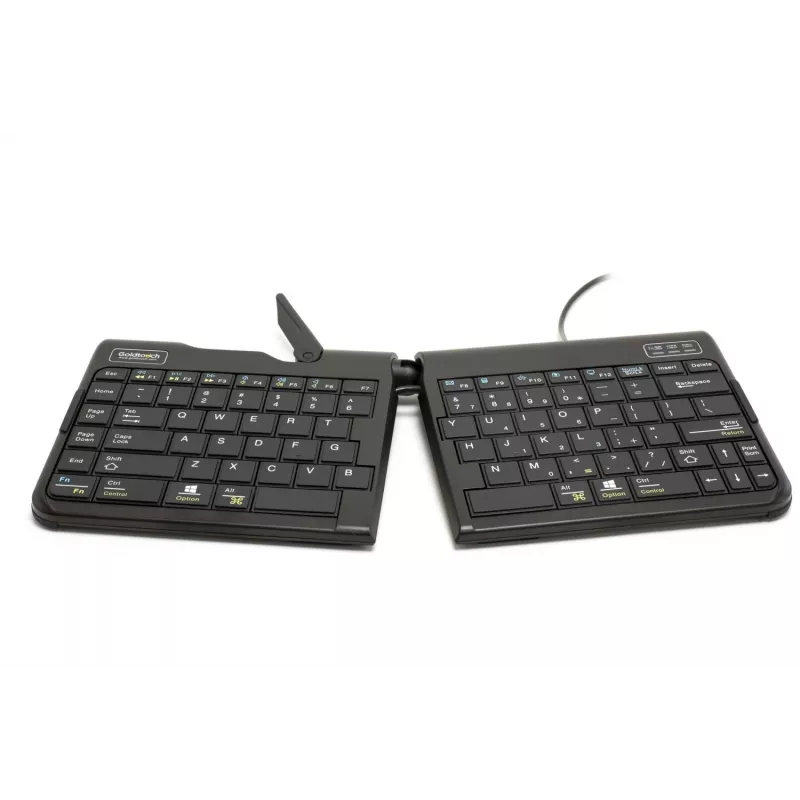 BakkerElkhuizen Goldtouch Travel Go2 Wired DE Qwertz, Mini, Przewodowa, USB, Przełącznik nożycowy, QWERTZ, Czarny