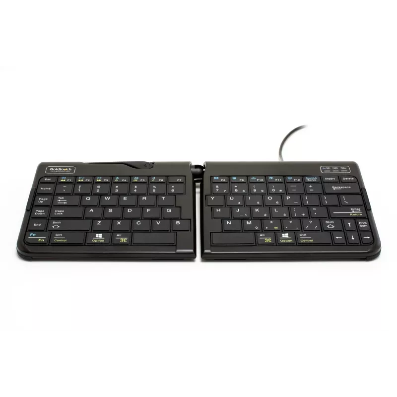 BakkerElkhuizen Goldtouch Travel Go2 Wired DE Qwertz, Mini, Przewodowa, USB, Przełącznik nożycowy, QWERTZ, Czarny