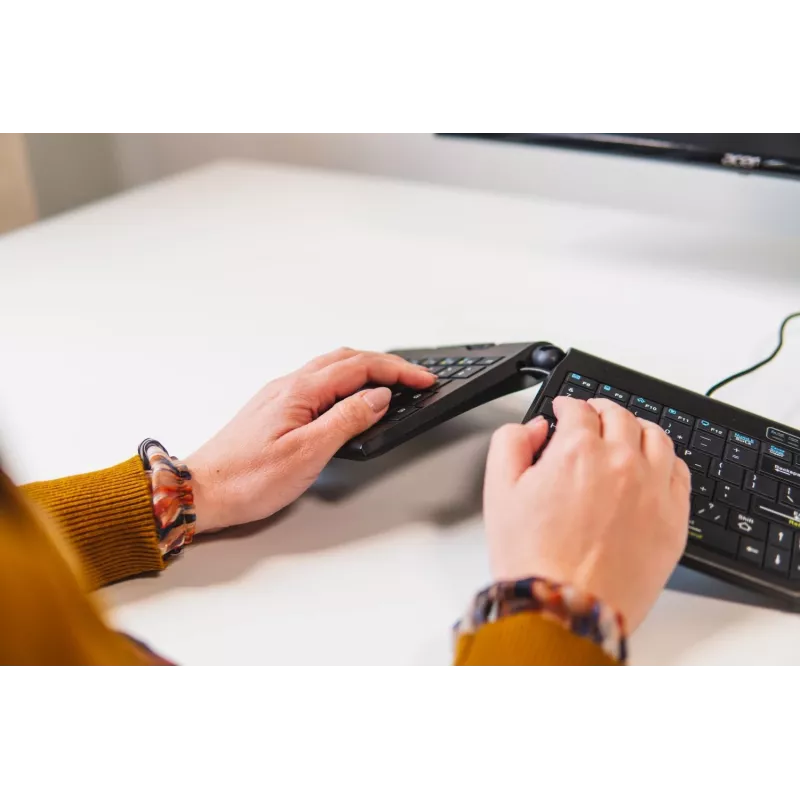 BakkerElkhuizen Goldtouch Travel Go2 Wired DE Qwertz, Mini, Przewodowa, USB, Przełącznik nożycowy, QWERTZ, Czarny