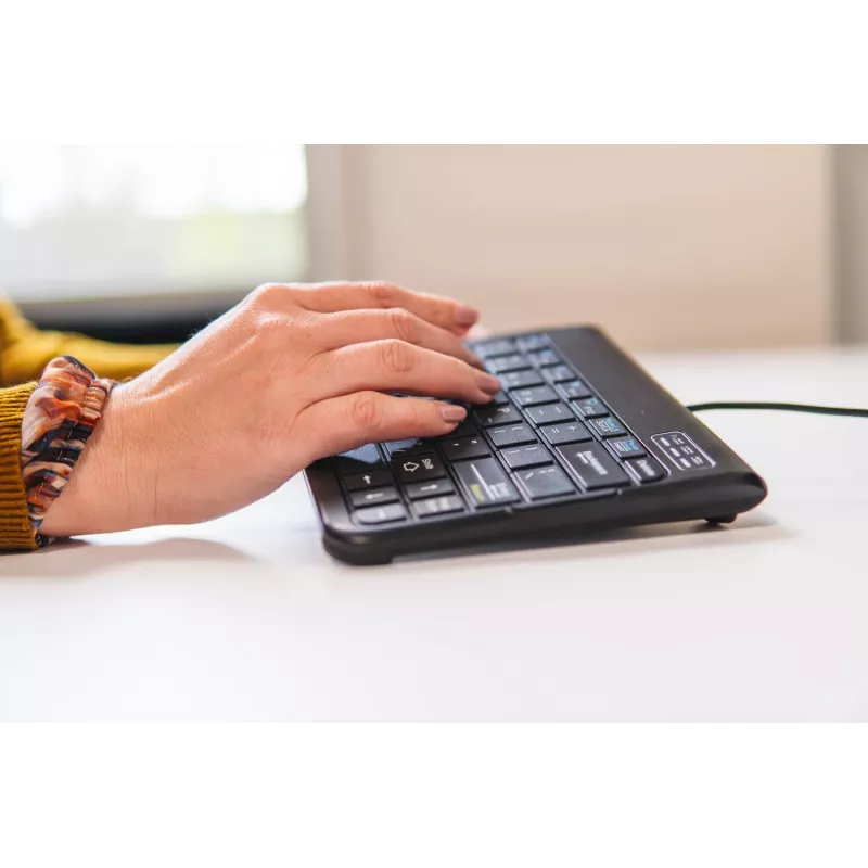 BakkerElkhuizen Goldtouch Travel Go2 Wired DE Qwertz, Mini, Przewodowa, USB, Przełącznik nożycowy, QWERTZ, Czarny