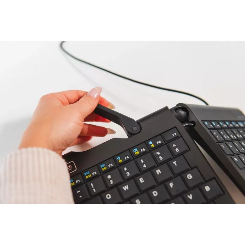 BakkerElkhuizen Goldtouch Travel Go2 Wired DE Qwertz, Mini, Przewodowa, USB, Przełącznik nożycowy, QWERTZ, Czarny