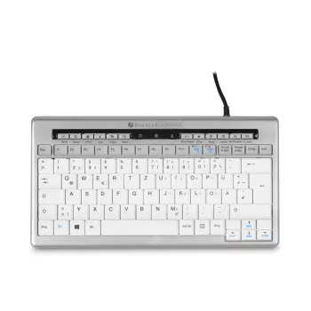 BakkerElkhuizen S-Board 840 DE Qwertz, Tenkeyless (80 - 87%), przewodowa, USB, przełącznik nożycowy, QWERTZ, jasnoszary, biały