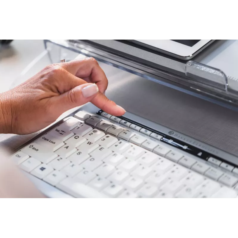 BakkerElkhuizen S-Board 840 DE Qwertz, Tenkeyless (80 - 87%), przewodowa, USB, przełącznik nożycowy, QWERTZ, jasnoszary, biały