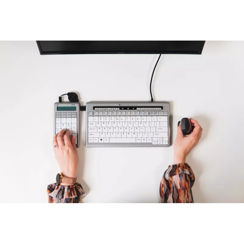BakkerElkhuizen S-board 840 Klawiatura numeryczna, USB, PC, 1,2 m, jasnoszary, biały