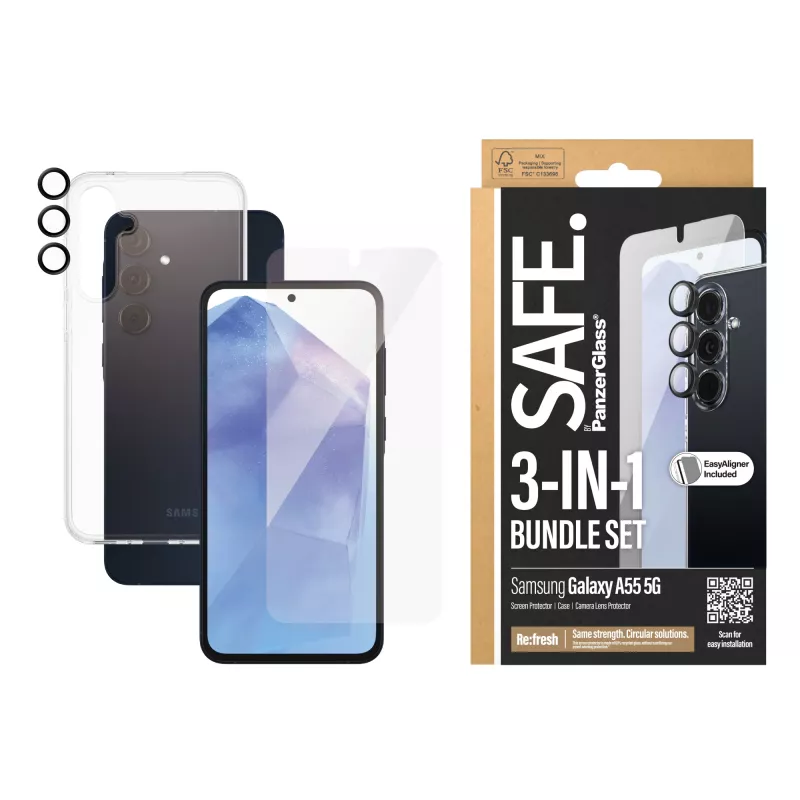 Zestaw ochronny PanzerGlass Samsung Galaxy A55 5G Odporny na zarysowania i wstrząsy