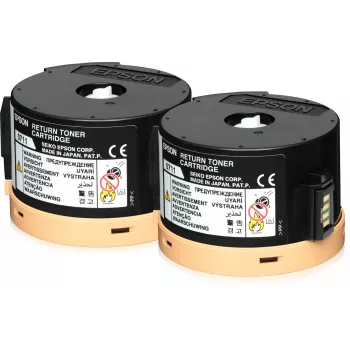 Epson Double Return kaseta z tonerem Pack 2 x 2,5k, 2500 stron, Czarny, 1 szt.